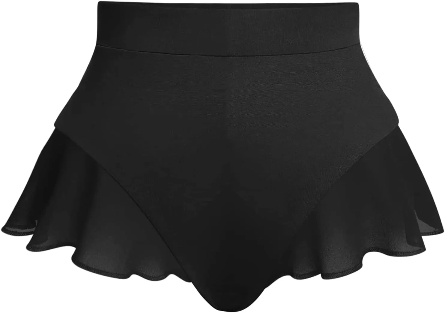 Rave Bottoms for Women - Festival Cute High Waisted Bikini Shorts Sheer Mesh Ruffle Dance Skirt Club Mini Hot Pants