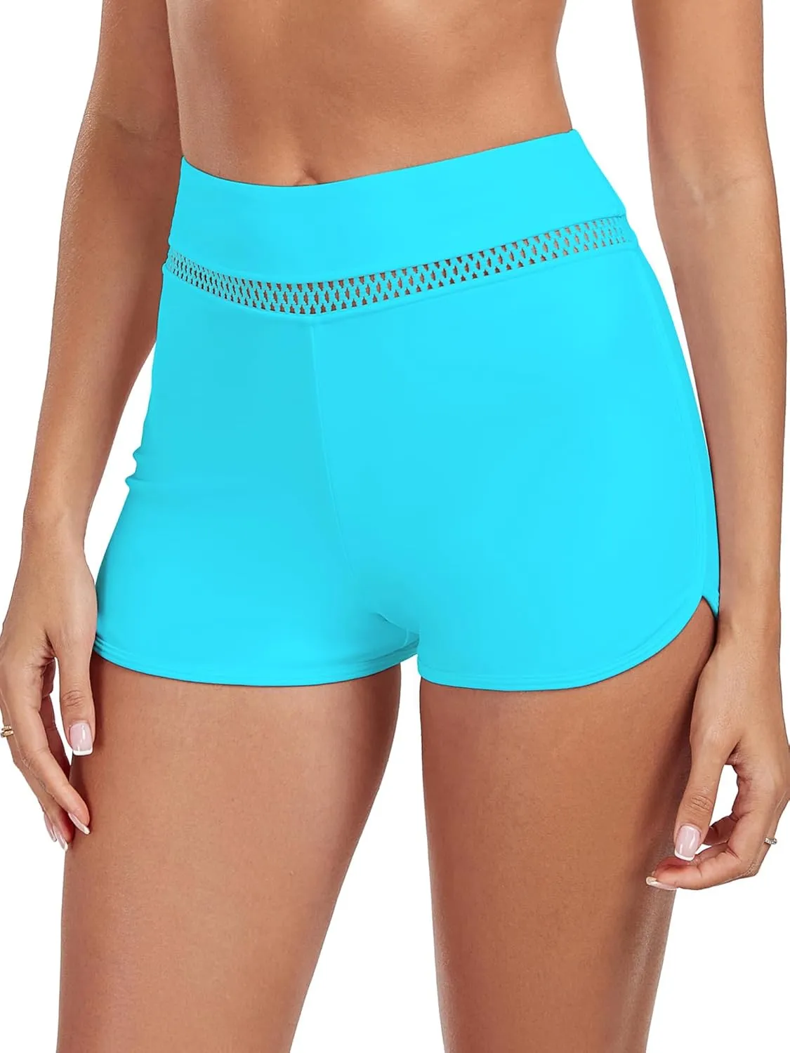 RELLECIGA Women's Board Shorts High Waisted Quick Dry Swim Short Stretchy Tankini Bottoms