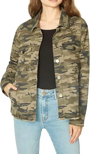 Sanctuary Clothing Womens Raw Hem Trucker Jacket, Brown, Medium