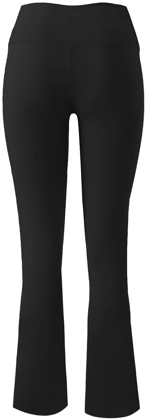 sdbrld Leggings for Women,Women's Flared Yoga Pants Solid Workout Bootleg Yoga Pants Crossover High Waist Bootcut Leggings