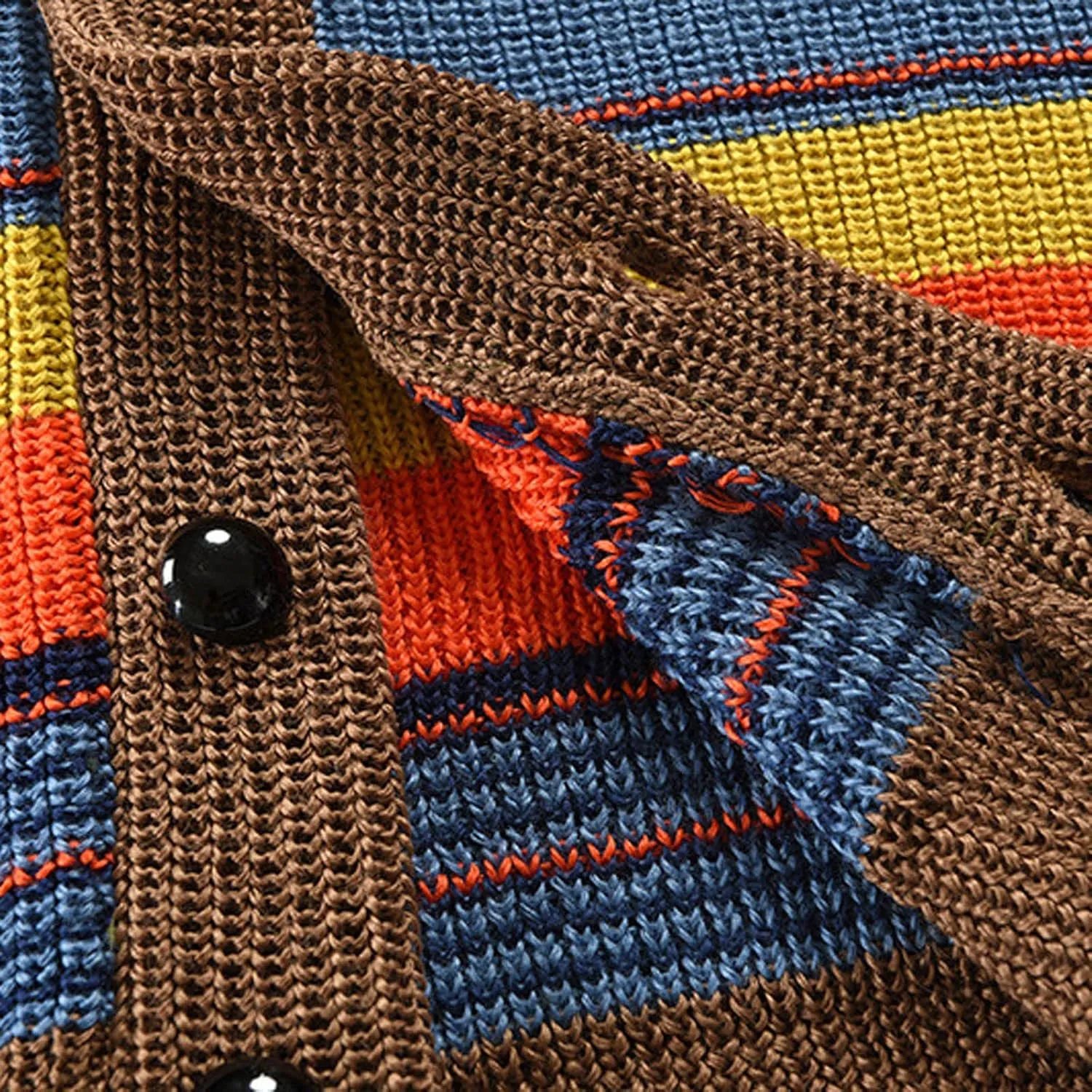 Sinzelimin Men's Sweater Cardigans, Ugly Christmas Sweaters Fashion Contrast Knitwear Long Sleeve Lapel Button Down Coat Tops