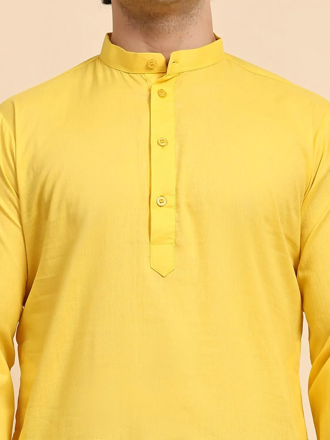 SKAVIJ Men's Pure Cotton Solid Kurta Pajama Set Mandarin Collar Daily Wear Casual Yoga Dress