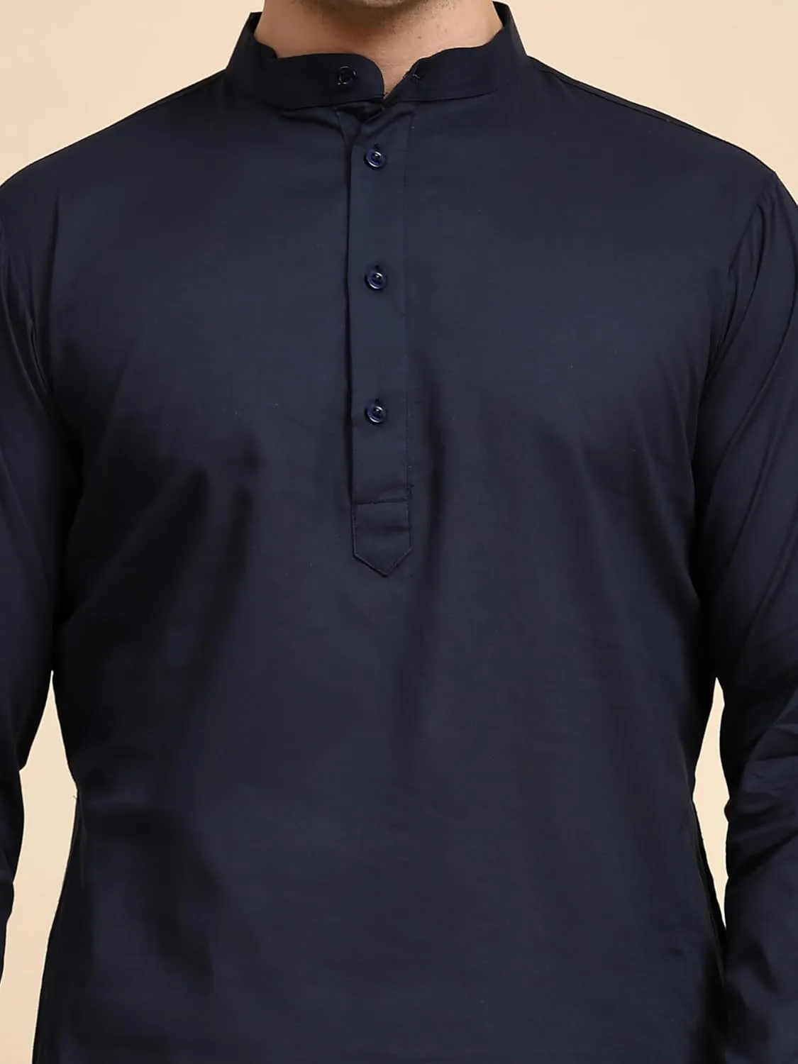 SKAVIJ Men's Pure Cotton Solid Kurta Pajama Set Mandarin Collar Daily Wear Casual Yoga Dress