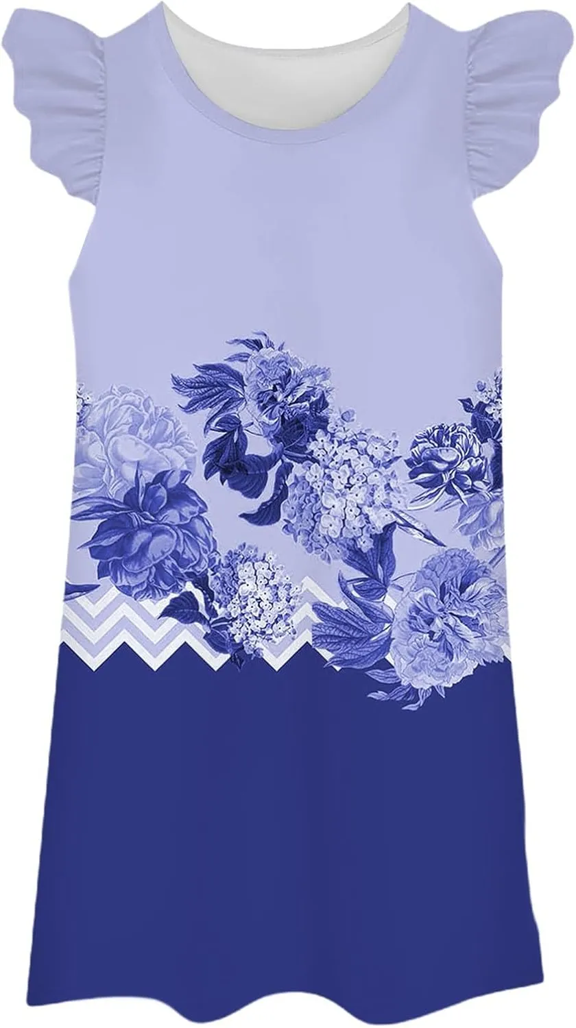 Summer Dresses for Women 2025 Sundresses Sleeveless Beach Cover Ups Spring Casual Loose Print Tank Tshirt Sun Dress