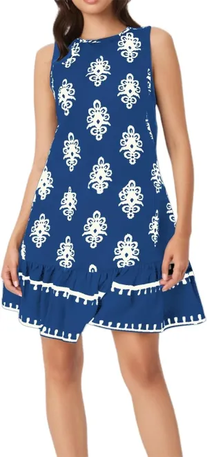 Summer Dresses for Women Beach Floral Tshirt Sleeveless Flowy Sundress Casual Pocket Loose Boho Swing Mini Tank Dress