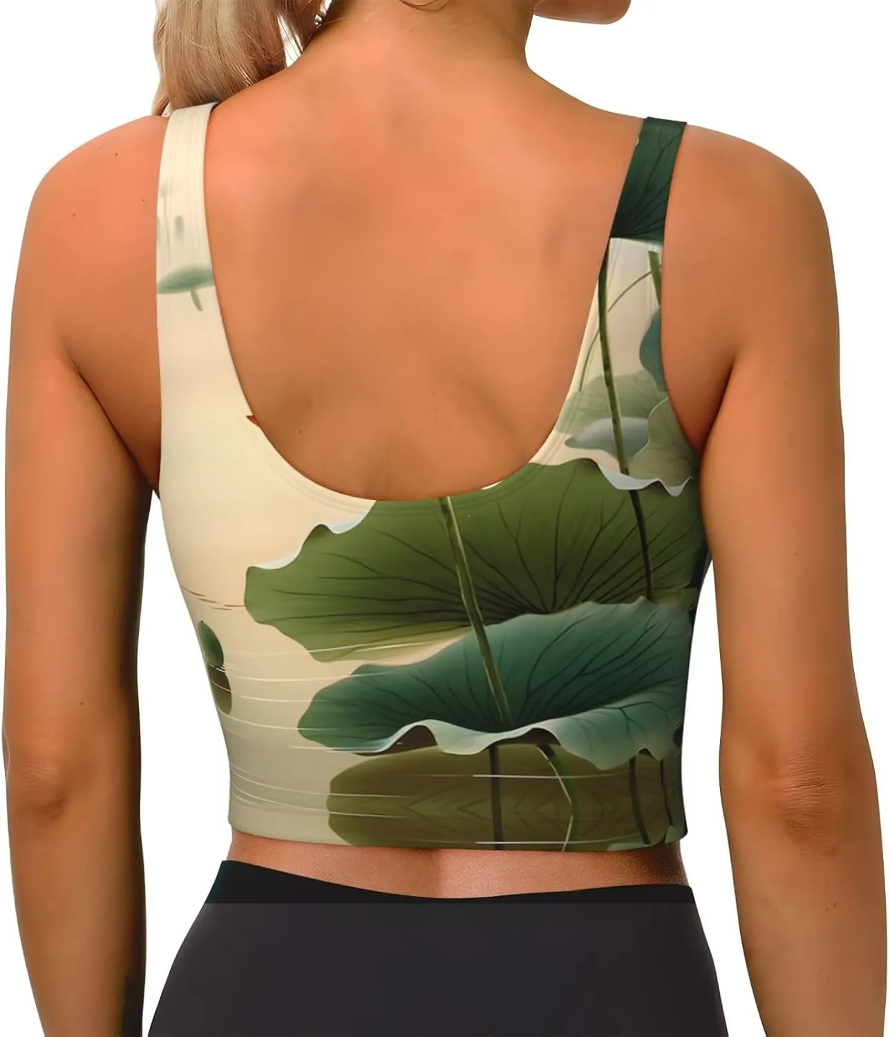 Summer Flowers Women's Sexy Sports Vest Sleeveless Athletic Gym T-Shirts Vest U-Shaped Back Quick Dry Top