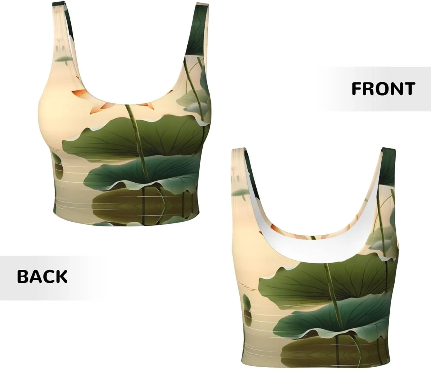 Summer Flowers Women's Sexy Sports Vest Sleeveless Athletic Gym T-Shirts Vest U-Shaped Back Quick Dry Top