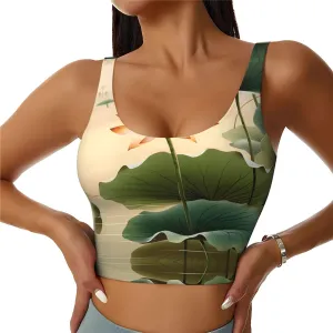 Summer Flowers Women's Sexy Sports Vest Sleeveless Athletic Gym T-Shirts Vest U-Shaped Back Quick Dry Top