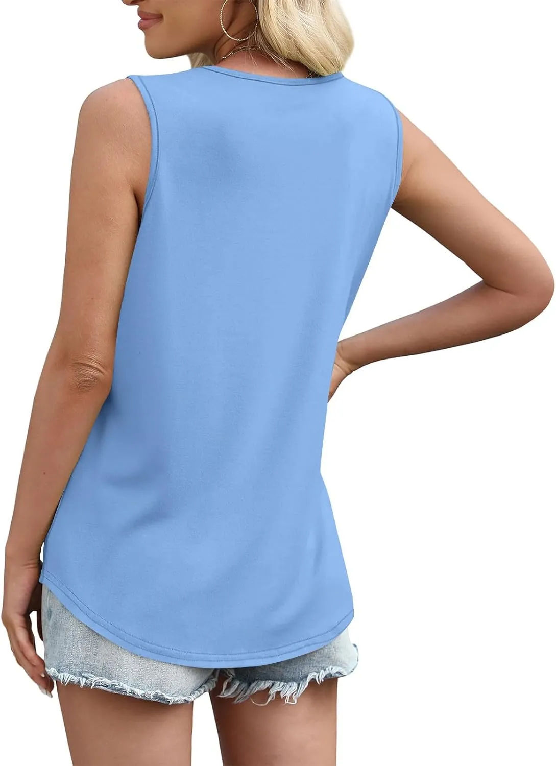 Summer Tank Tops for Women Square Neck Basic Shirts 2025 Trendding Fashion Sleeveless Tshirts Casual Solid Blouses