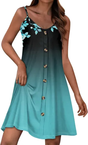 Sun Dresses for Women 2025 Casual Flying Sleeve Dress Vacation Beach Sundress Bohemian Dress