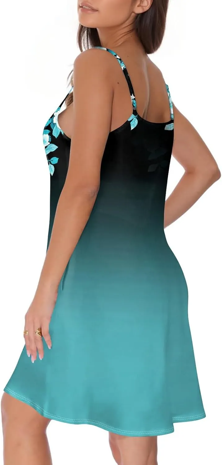 Sun Dresses for Women 2025 Casual Flying Sleeve Dress Vacation Beach Sundress Bohemian Dress