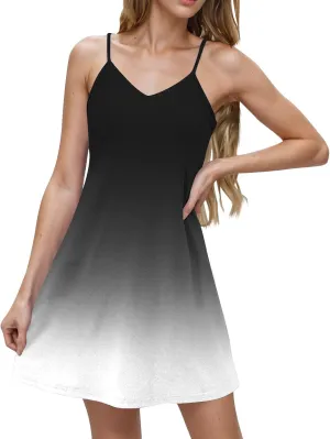 Sun Dresses for Women 2025 Vacation Spaghetti Strap V-Neck Sundress A-Line Tie Dye Sexy Summer Beach Mini Dresses
