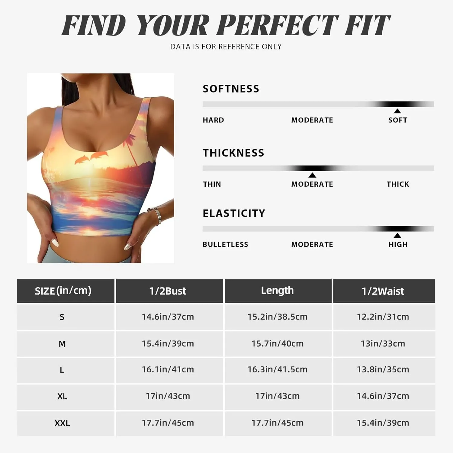 Sunset Dolphin Women's Sexy Sports Vest Sleeveless Athletic Gym T-Shirts Vest U-Shaped Back Quick Dry Top