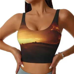 Sunset in The Desert Women's Sexy Sports Vest Sleeveless Athletic Gym T-Shirts Vest U-Shaped Back Quick Dry Top
