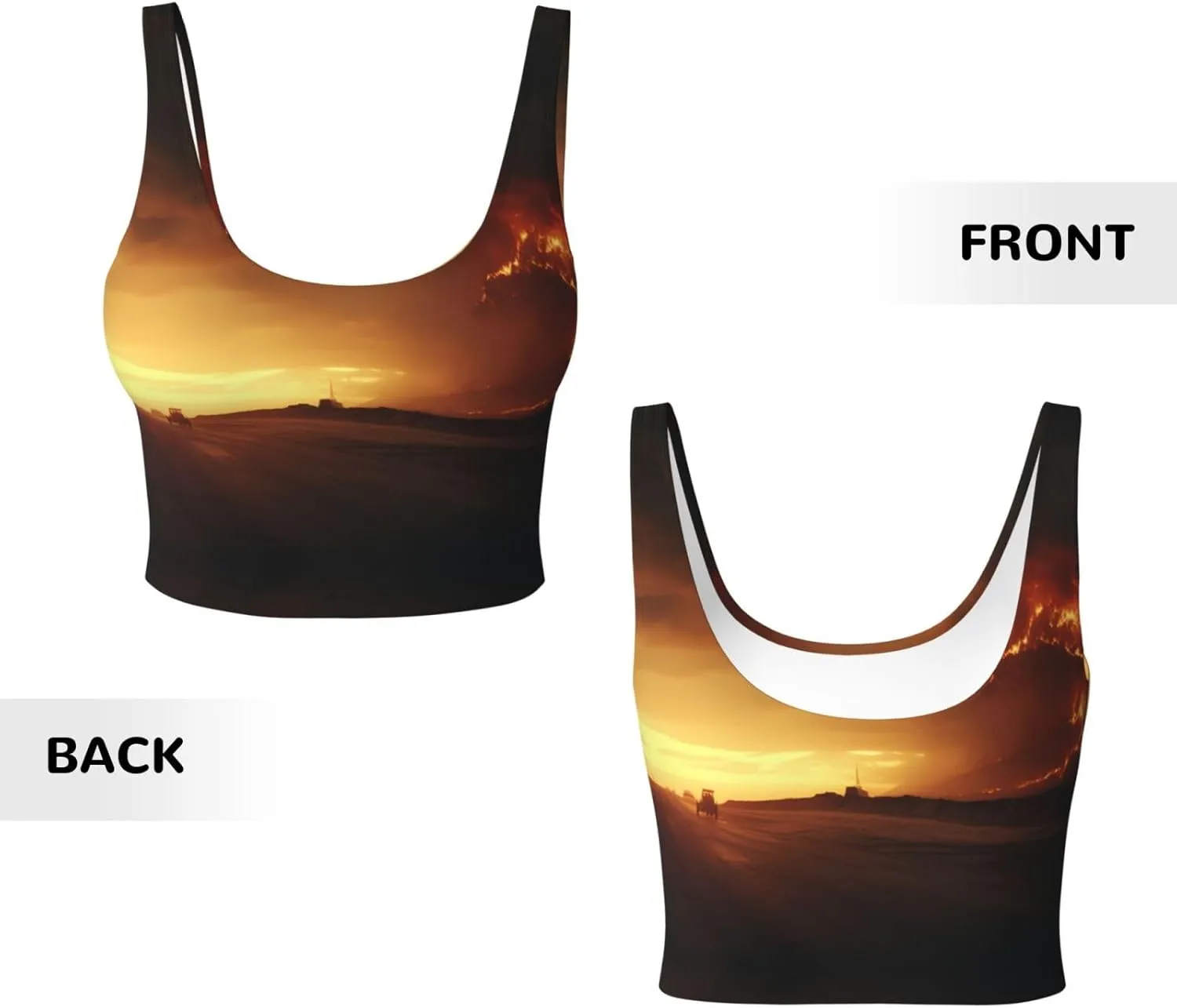 Sunset in The Desert Women's Sexy Sports Vest Sleeveless Athletic Gym T-Shirts Vest U-Shaped Back Quick Dry Top