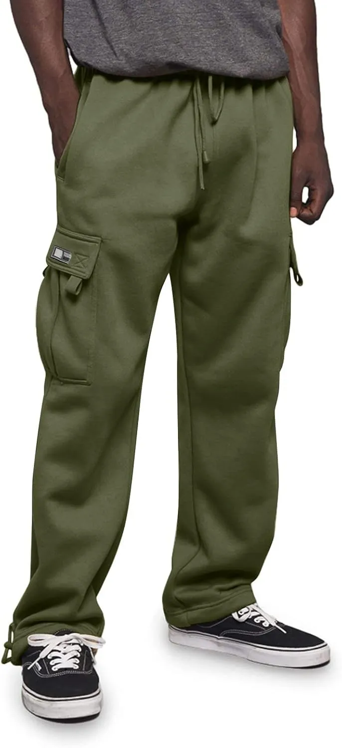 Sweatpants for Men Waist Solid Color Pocket Trousers Loose Sports Trousers Sweat Pants Workout Pants Cargo