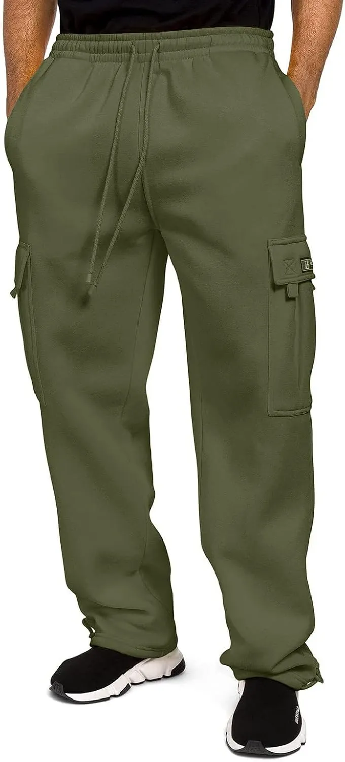 Sweatpants for Men Waist Solid Color Pocket Trousers Loose Sports Trousers Sweat Pants Workout Pants Cargo