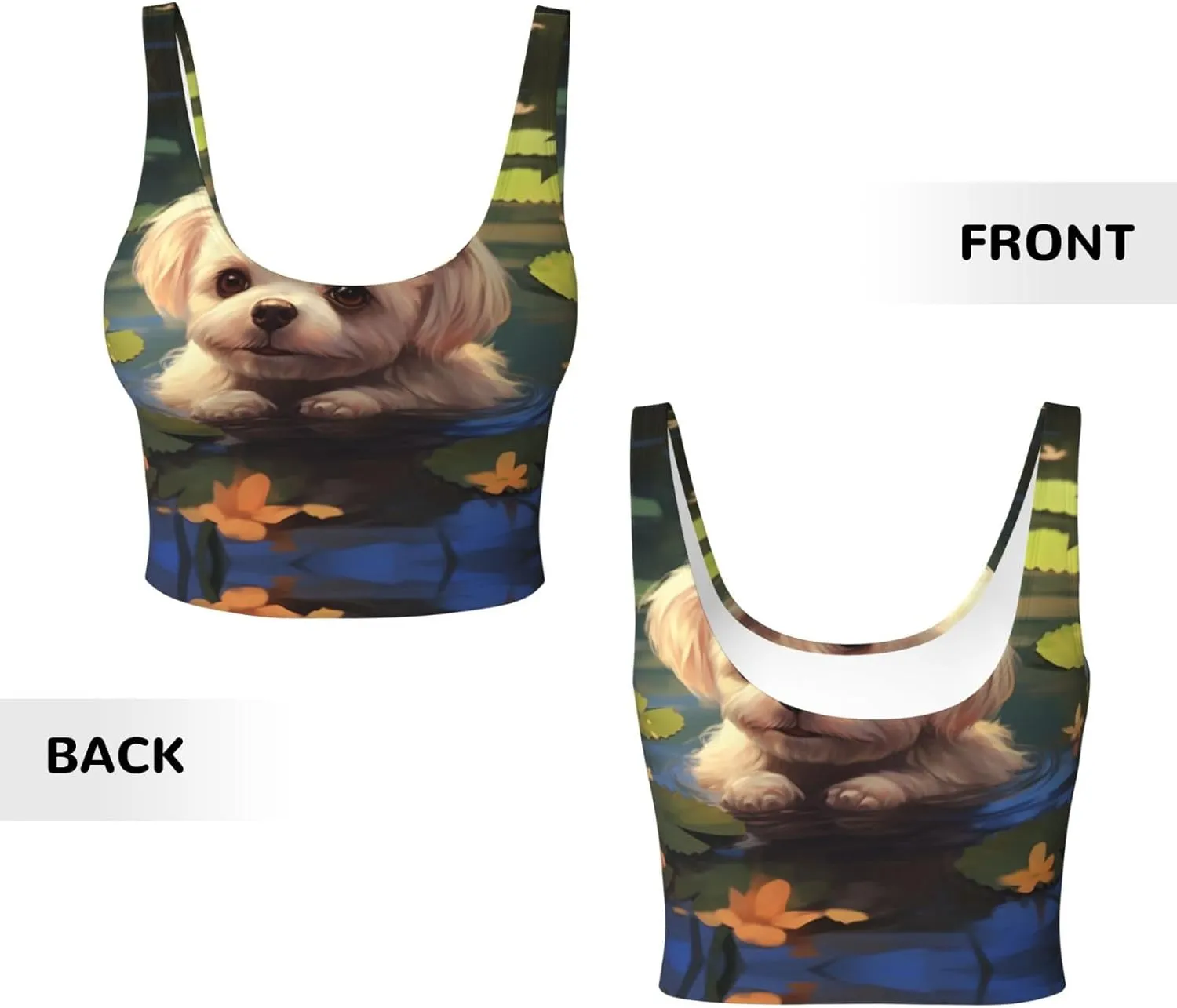 Swimming Puppy Women's Sexy Sports Vest Sleeveless Athletic Gym T-Shirts Vest U-Shaped Back Quick Dry Top