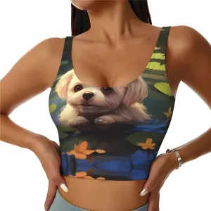 Swimming Puppy Women's Sexy Sports Vest Sleeveless Athletic Gym T-Shirts Vest U-Shaped Back Quick Dry Top