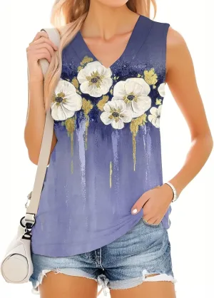 Tank Top for Women 2025 Sleeveless V Neck Summer Causal Loose Fit Tops Basic Flowy Dressy Cute Long Shirts Outfits
