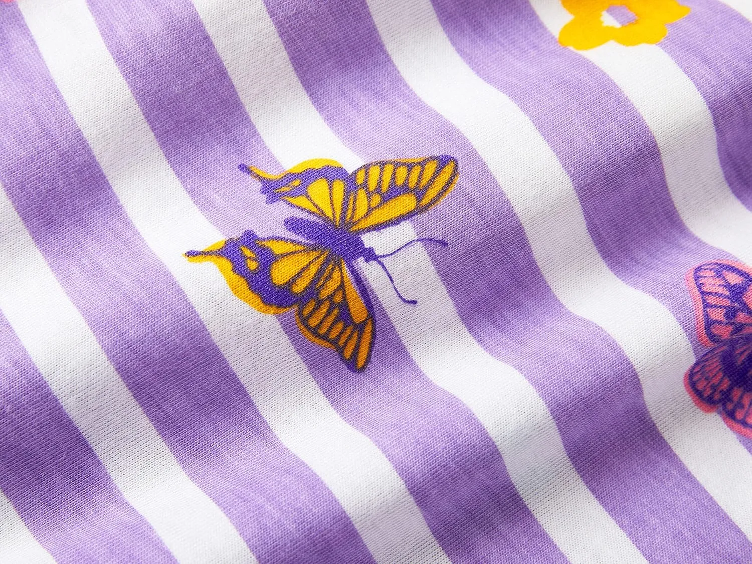 Tebbis Girls Pajamas Cotton Soft PJS Cupcake/Butterfly Stripe Summer Short Cute Jammies Size 6-18