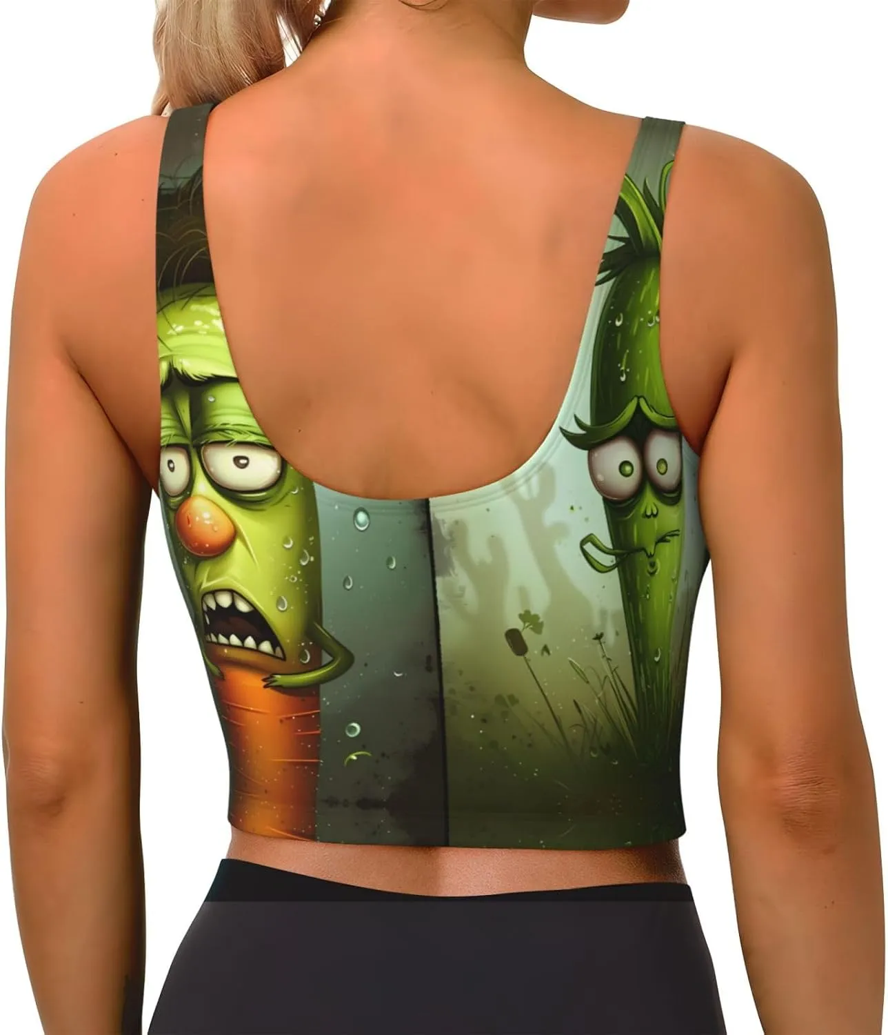 Terrified Radish Women's Sexy Sports Vest Sleeveless Athletic Gym T-Shirts Vest U-Shaped Back Quick Dry Top