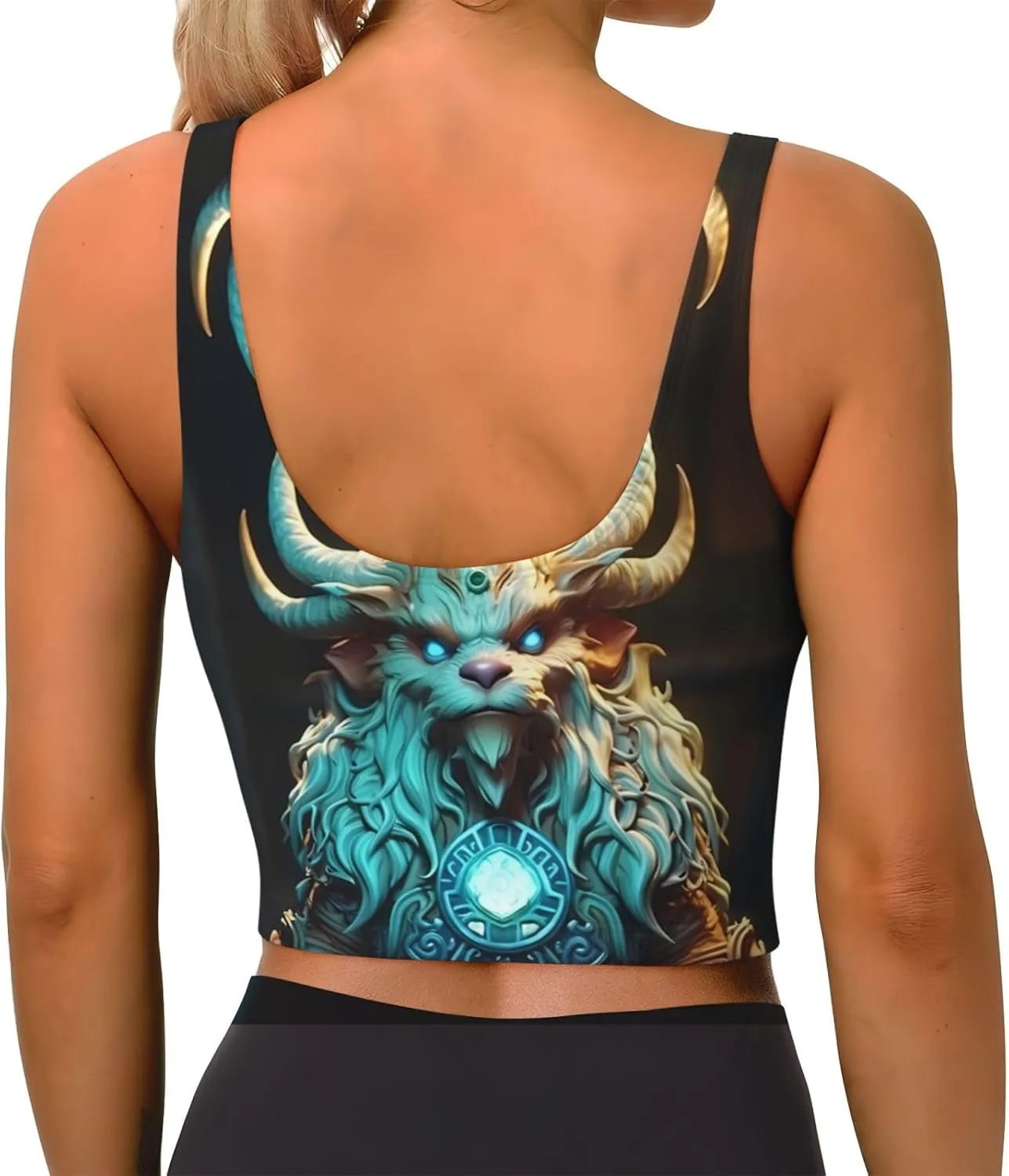 Tetragonal Beast Women's Sexy Sports Vest Sleeveless Athletic Gym T-Shirts Vest U-Shaped Back Quick Dry Top
