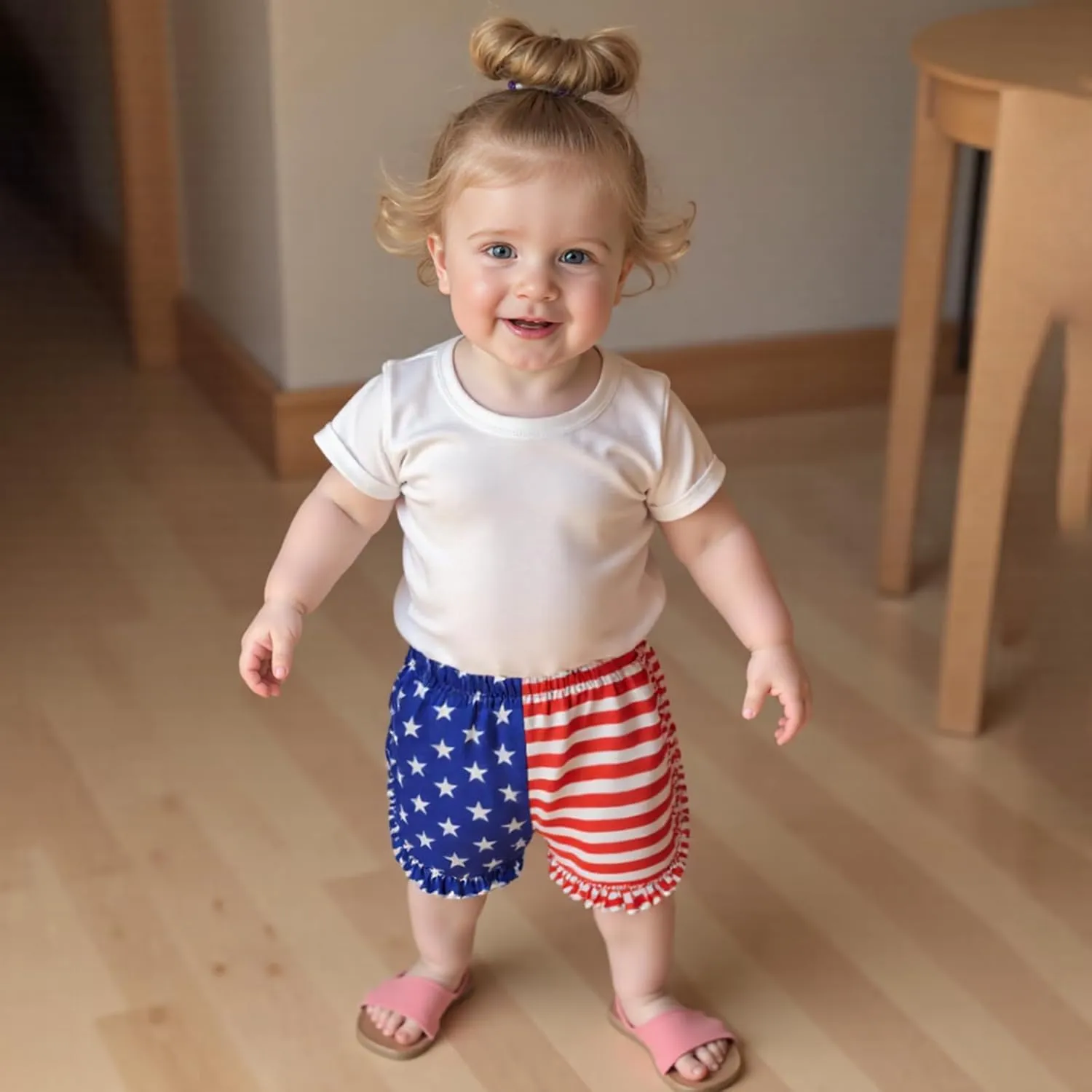 Toddler Baby Boy Girl Shorts Summer Casual Elastic Waist Striped Shorts Pants Boxer Bottoms