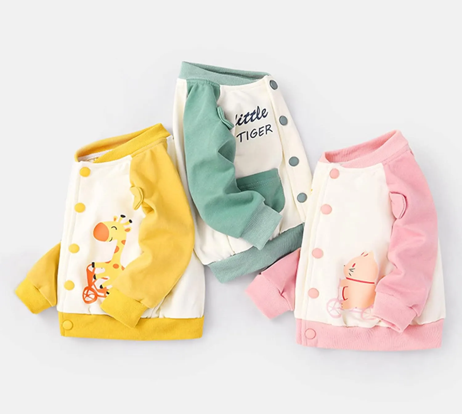Toddler Baby Boys Winter Coat Thick Puffer Down Jacket Kids Baseball Varsity Bomber Jacket Coat Button Outwear