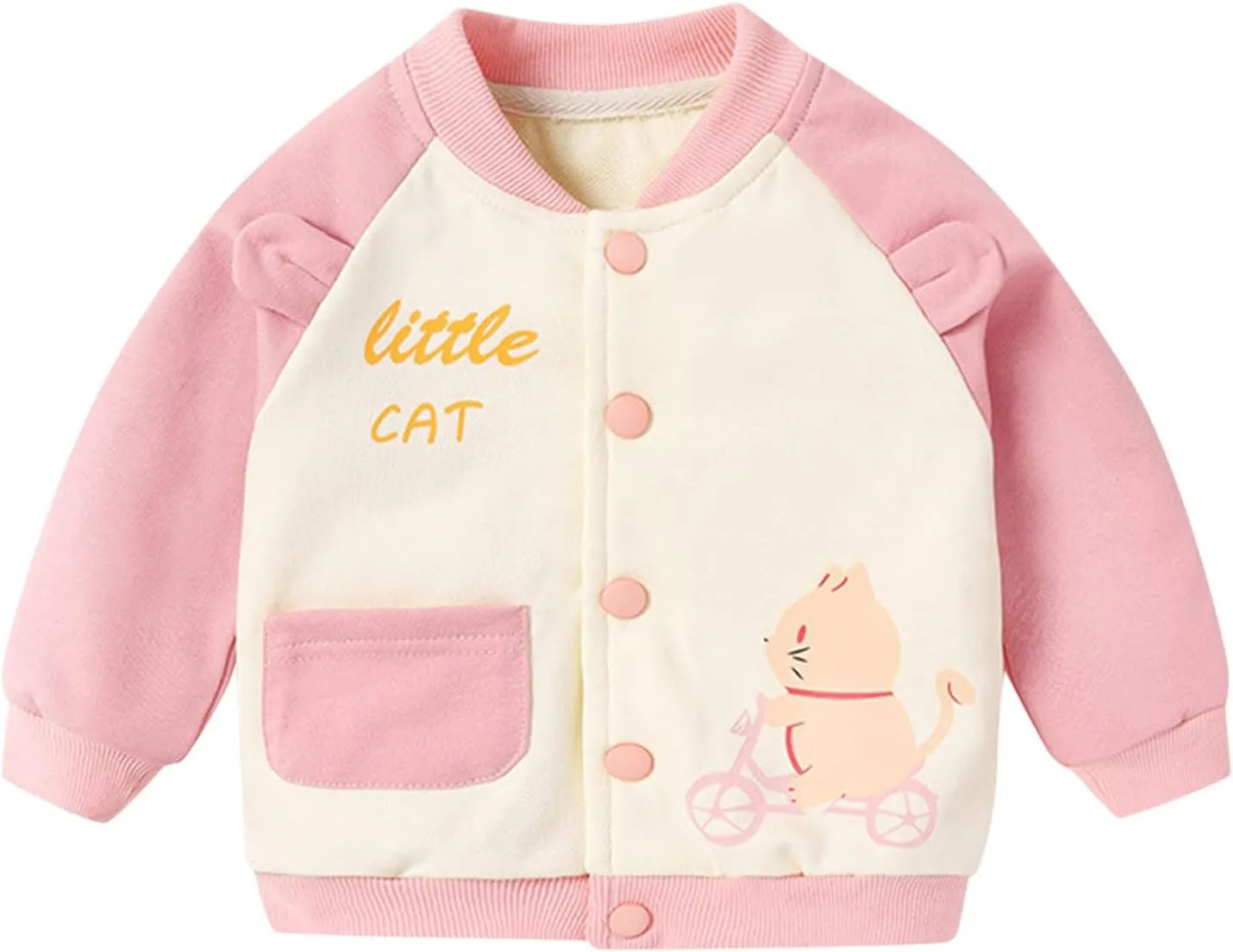 Toddler Baby Boys Winter Coat Thick Puffer Down Jacket Kids Baseball Varsity Bomber Jacket Coat Button Outwear