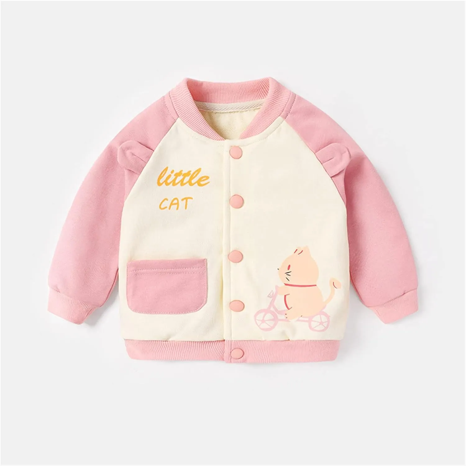 Toddler Baby Boys Winter Coat Thick Puffer Down Jacket Kids Baseball Varsity Bomber Jacket Coat Button Outwear