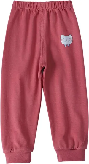 Toddler Boys Girls Cotton Sweatpants Solid Color Casual Bottoms Elastic Jogger Running Trousers for Kids Unisex