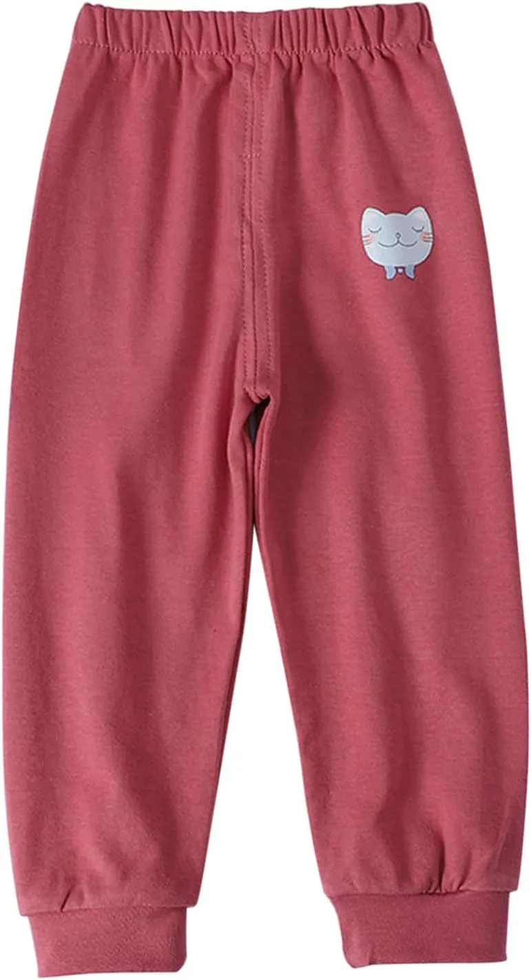Toddler Boys Girls Cotton Sweatpants Solid Color Casual Bottoms Elastic Jogger Running Trousers for Kids Unisex