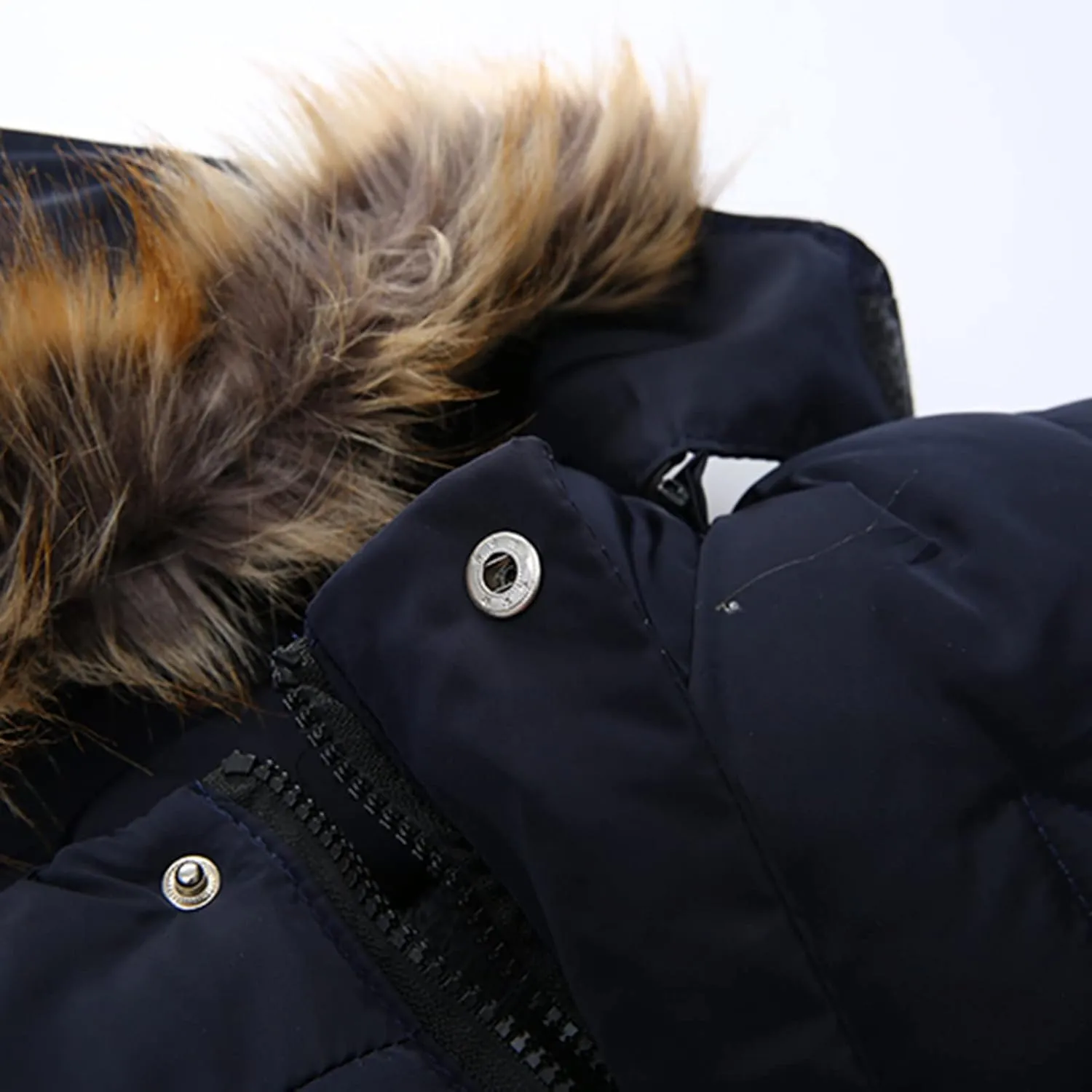 Toddler Boys Winter Coat with Faux Fur Hooded Puffer Parka Ski Jacket Down-Alternative Warm Outerwear for Kids 2-4T