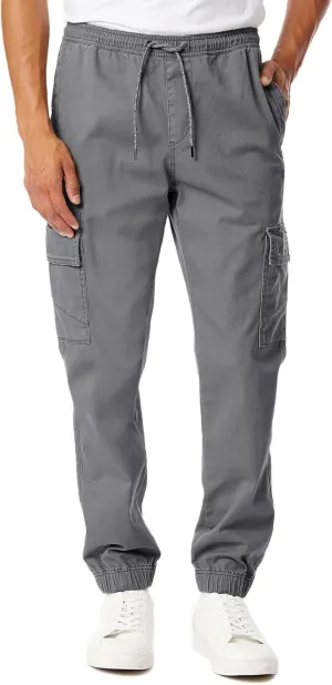UNIONBAY Men's Davis Elastic Waist Stretch Twill Relaxed Fit Cargo Jogger Pants