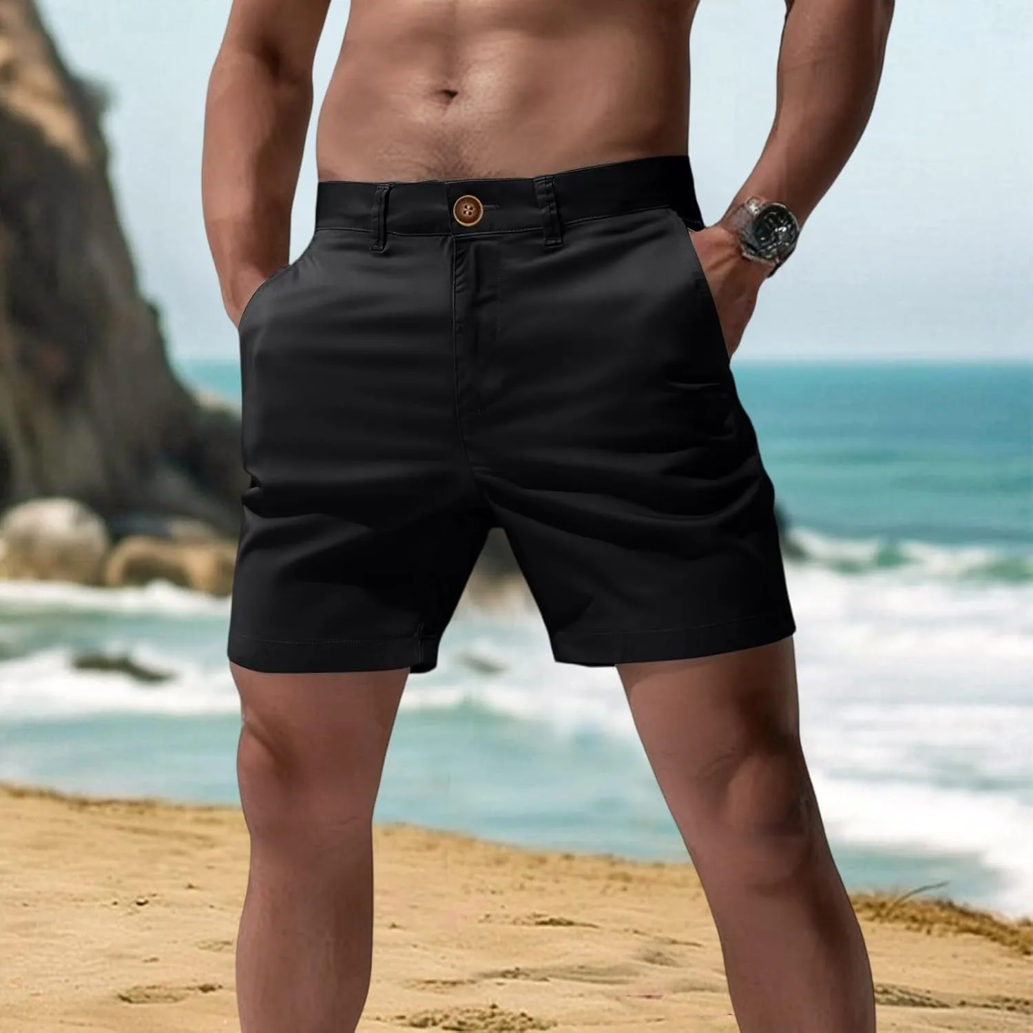 WENKOMG1 Quick Dry Shorts for Men Active Athletic Lightweight Breathable 3 Inch Running Jogging Workout Gym Shorts
