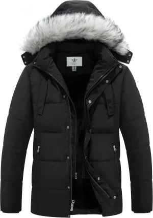 WenVen Men's Winter Puffer Coat Thicken Winter Warm Padded Jacket with Hood