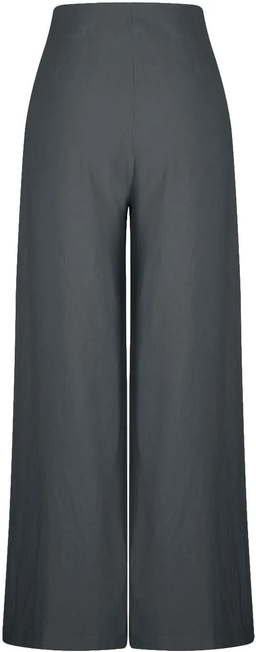 Wide Leg Pants for Women Summer Casual Palazzo Pant Trendy Elastic High Waisted Pants Flowy Loose Boho Pant, Small