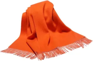 WindamazingStory Shawls And Wraps Winter Warm Scarf for Women 100% Cashmere Oversized Orange Soft Scaves