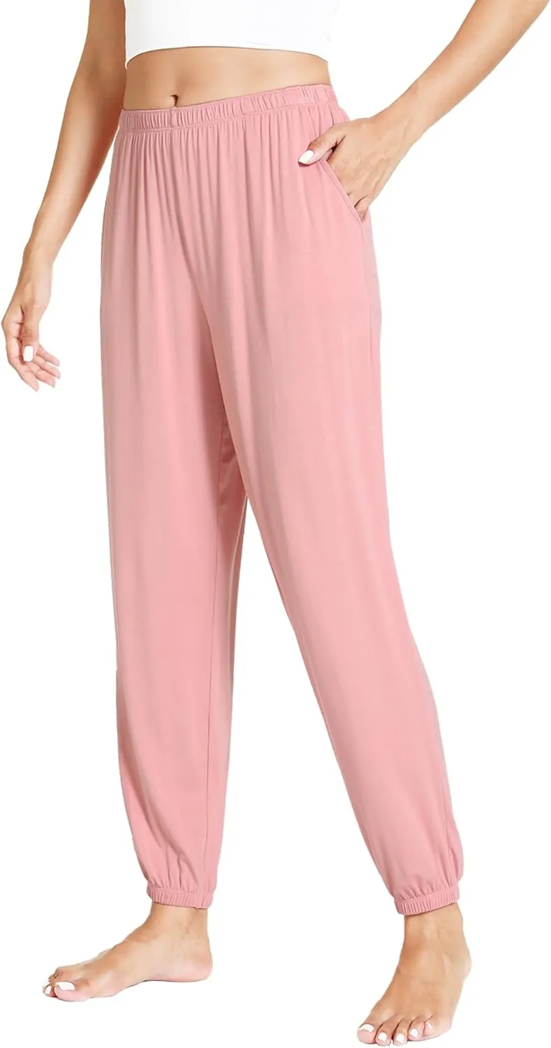 WiWi Viscose from Bamboo Pajamas Pants for Women Soft Yoga Jogger Pant Comfy Pajama Bottoms S-XXL