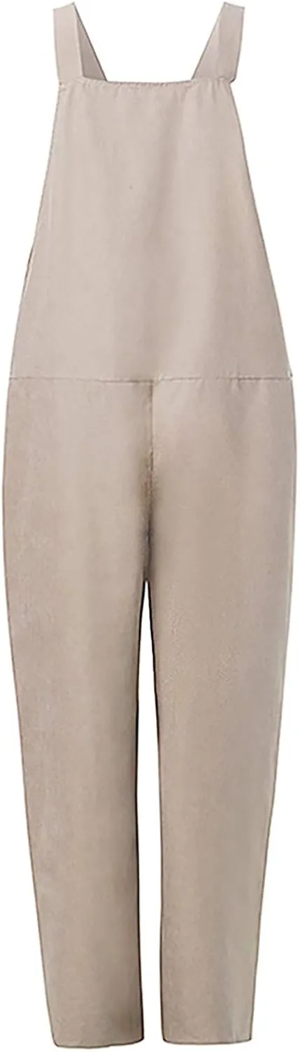 Women Coveralls Pants Catsuit for Women Linen Loose Fit Thin Overall Summer Fall Coveralls 2025 Trendy