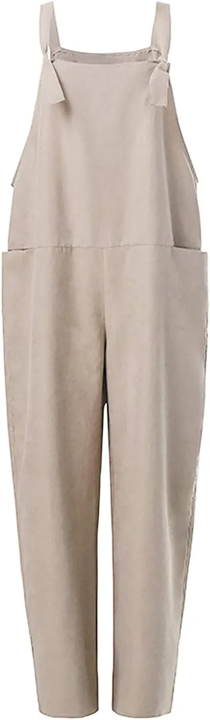 Women Coveralls Pants Catsuit for Women Linen Loose Fit Thin Overall Summer Fall Coveralls 2025 Trendy