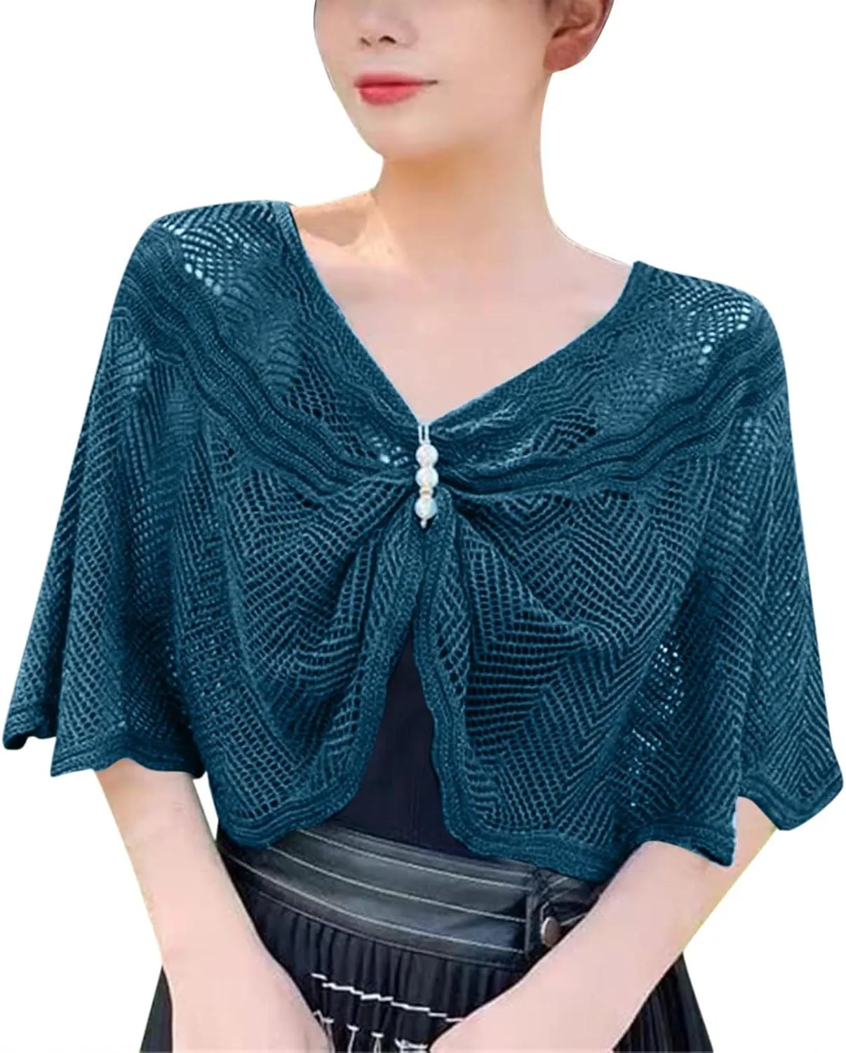 Women Knitted Shawl Wrap Blanket Poncho Cape Oversized Elegant Cardigan Sweater Scarf Open Front Coat Holiday Gifts