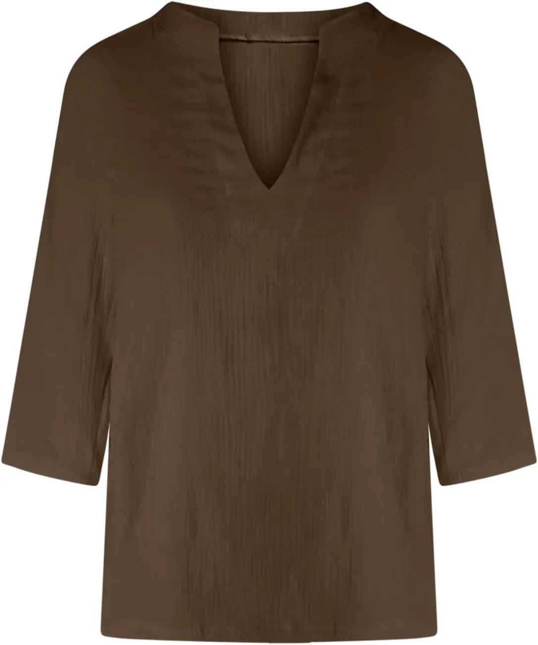 Women V Neck Stand Collar Tunic Tops Summer Cotton Linen 3/4 Sleeve Casual Loose Fit T-Shirts Dressy Basic Office Work Blouse