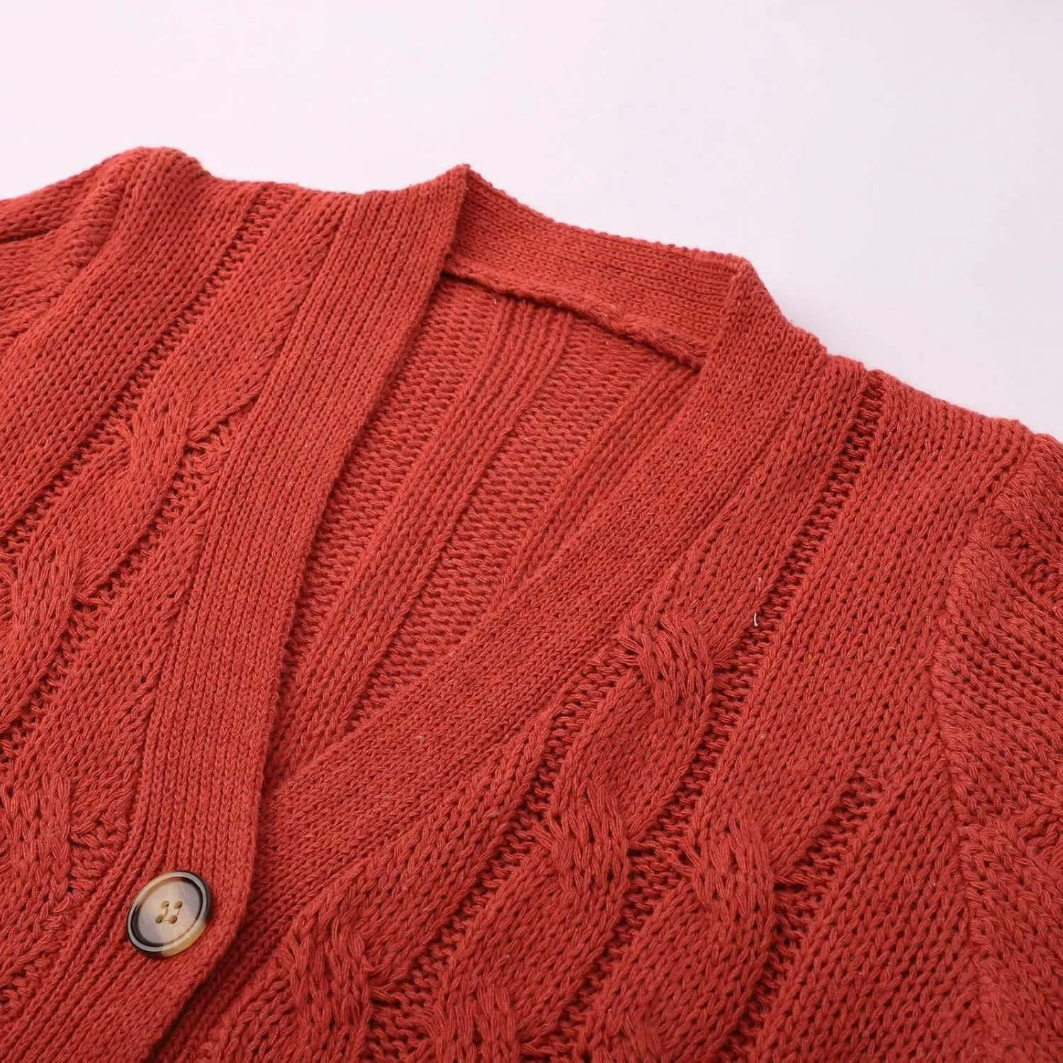 Women's 2024 Fall Winter Cardigan for Women Chunky Open Front Button Down Cable Knitted Sweater Coats with Pockets