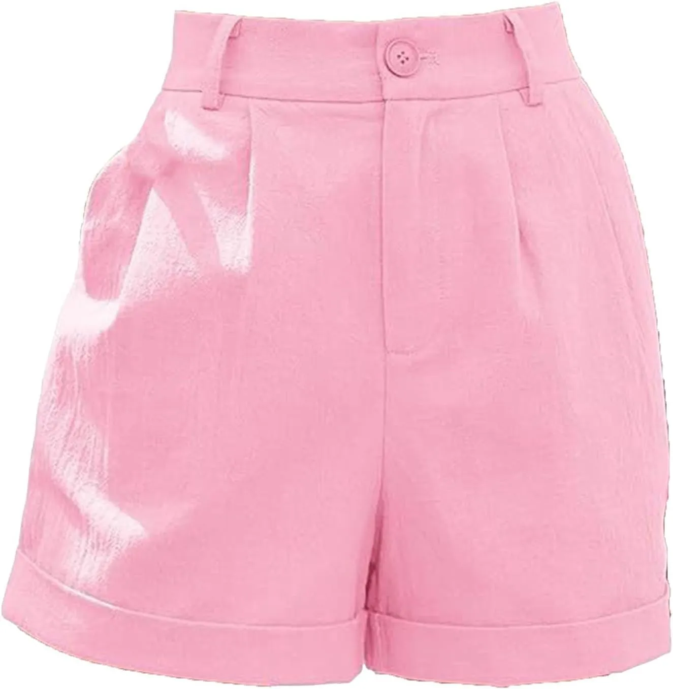 Womens Business Office Suit Shorts High Waisted Straight Solid Formal Work Pants Summer Lightweight Casual Capris with Pocket