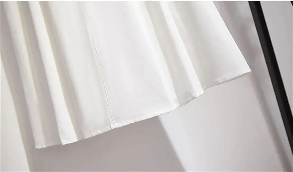 Women's Cotton Pocket Stretch High Waist A-Line Midi Skirt