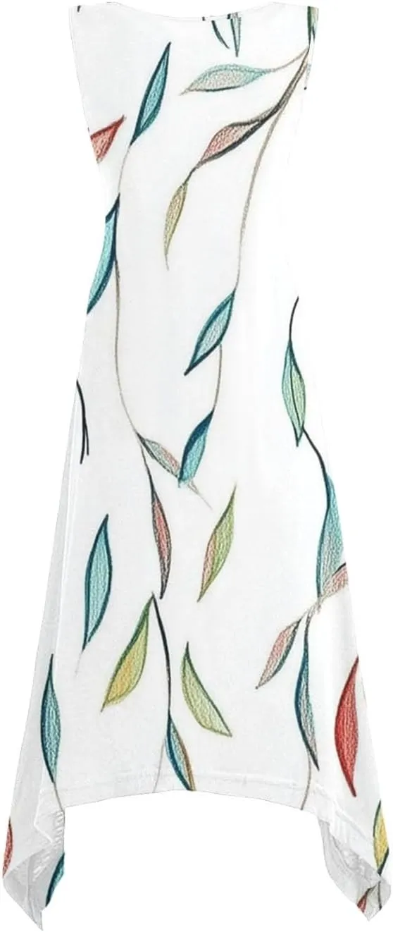 Womens Dresses Casual Summer Fashion Flowy Sleeveless Tank Sundress Crewneck Beach Vacation Swing Long Maxi Dresses