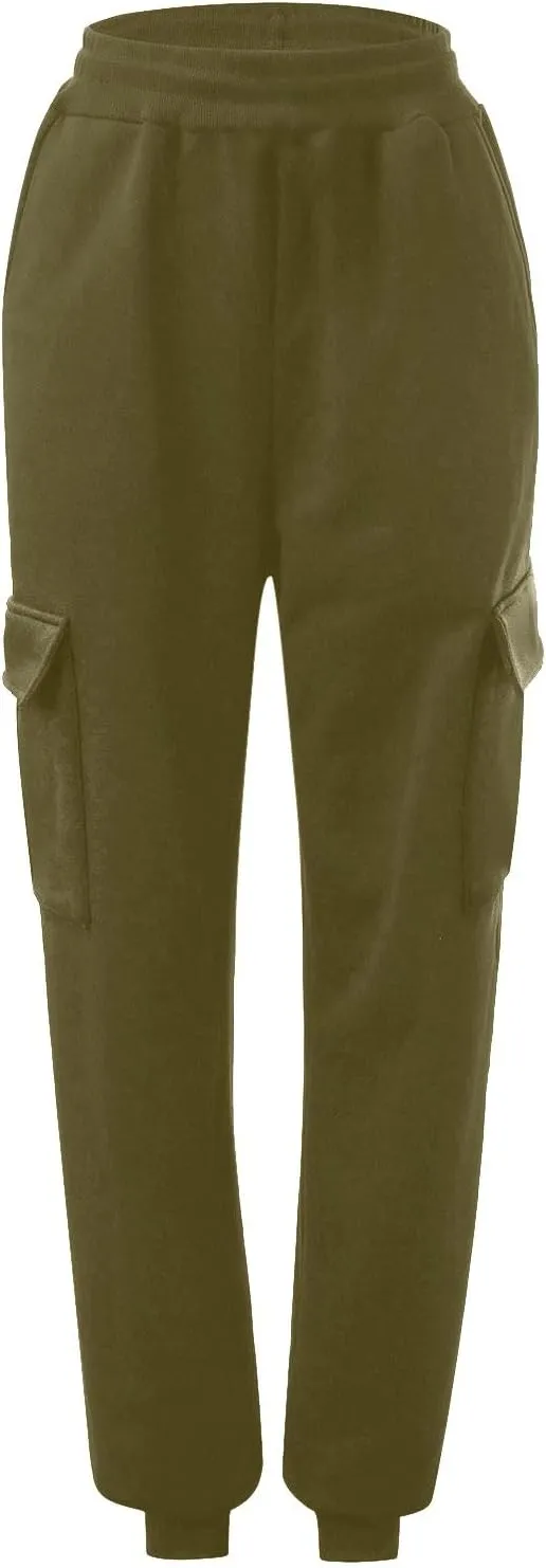 Women's Fleece Lined Sweatpants High Waisted Jogger Pants Warm Summer Workout Lounge Bottoms
