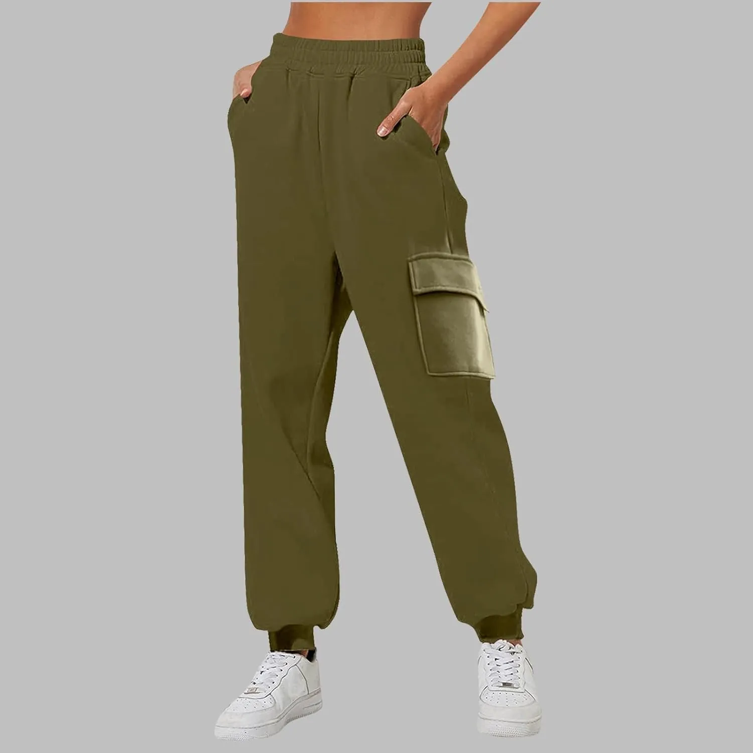 Women's Fleece Lined Sweatpants High Waisted Jogger Pants Warm Summer Workout Lounge Bottoms
